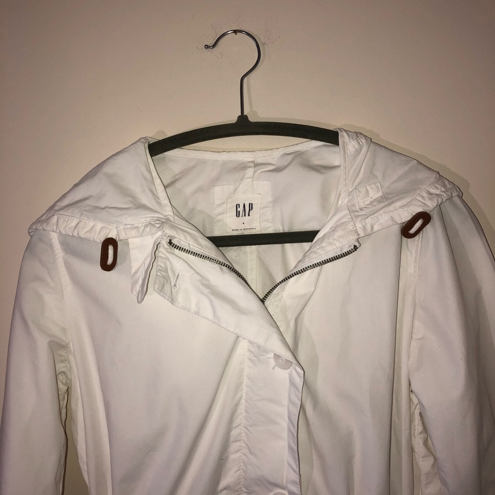 Gap White Spring Hooded Jacket Small - image 4